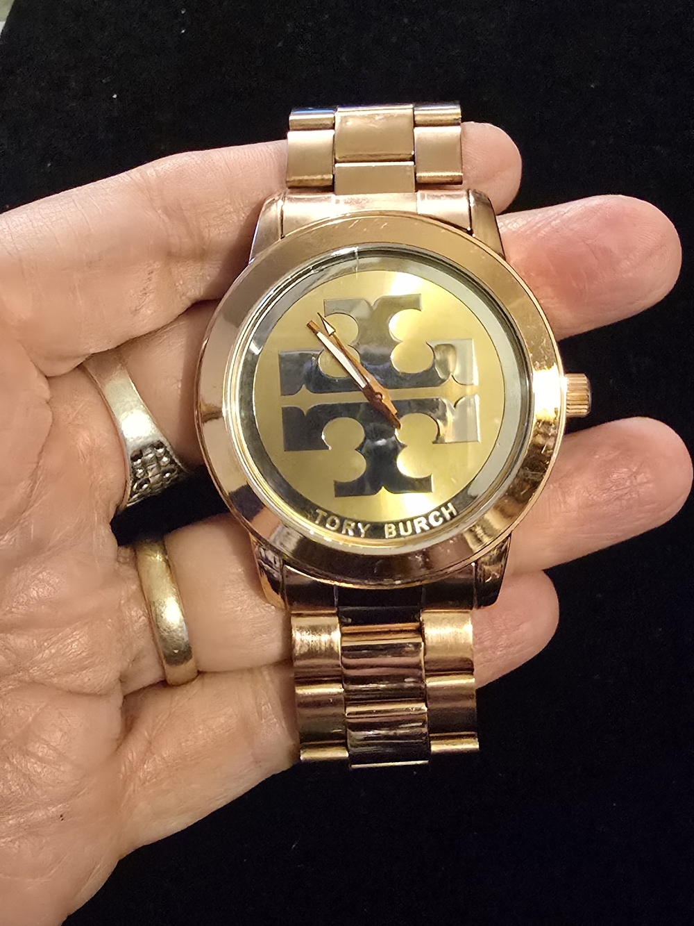 Tory Burch Women's Rose Gold Logo Bracelet Watch